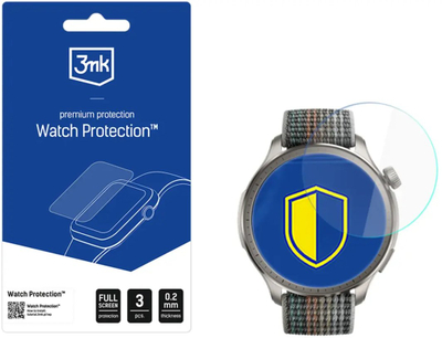 Folie mbrojtëse për orë 3mk ARC Watch Fullscreen, Amazfit Balance Ultra, 3 copë, transparente