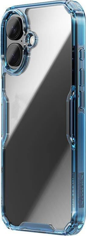 Kapak telefoni Nillkin Nature Pro për iPhone 16 Pro Max, TPU i butë, kapak i pasmë i tejdukshëm, blu transparente