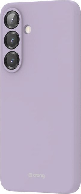 Футрола за телефон Crong Case Samsung Galaxy S25, силиконска, со микрофибер, виолетова