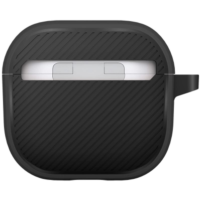 Këllëf kufjesh Uniq Clyde për AirPods 4, TPU edhe plastikë e fortë PC, me kapak mbrojtës, i zi
