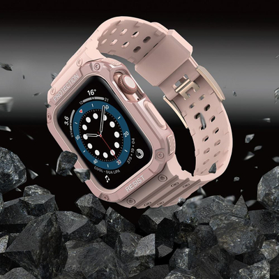 Rrip me kasë për Apple Watch Dux Ducis Protect Strap, 45 44 42mm, i fortë, rozë