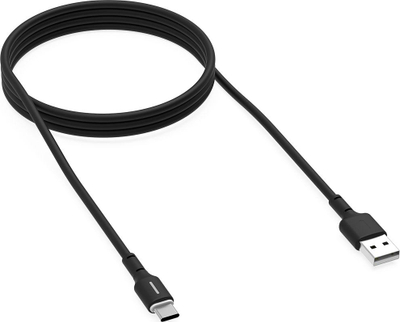 Kabllo Krux, USB-A - USB-C, 1.2m, e zezë 