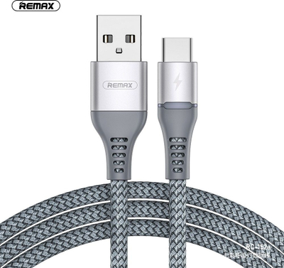 Kabllo USB-C Remax RC-152a Colorful Light, 1m, 2.4A, e zezë