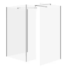 Кабина за туширање walk in MILLE SET B806, стакло 8mm, 90x90x200cm, хромирани профили