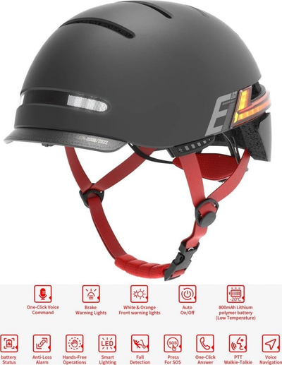 Helmetë urbane Livall BH51M NSO, me altoparlantë JBL, LED, Bluetooth, e zezë M