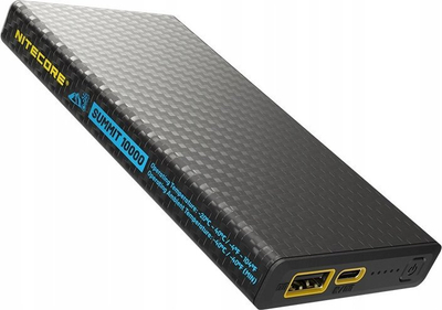 Powerbank Nitecore Summit 10000, 10000mAh, karikim i shpejtë, ngjyrë e zezë
