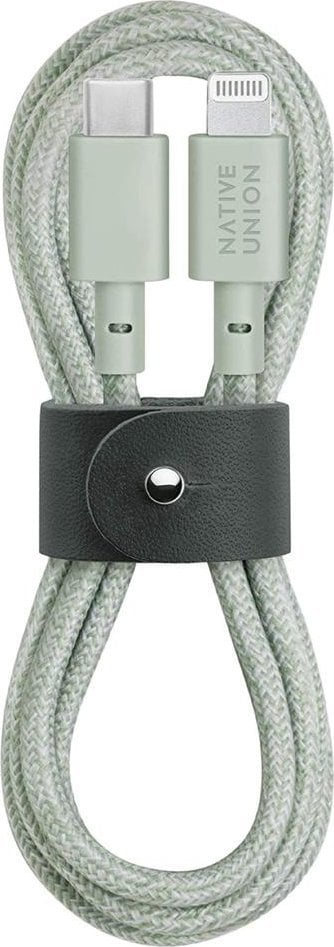 Kабел за полнење Native Union Belt, USB C во Lightning, 1.2m, Sage