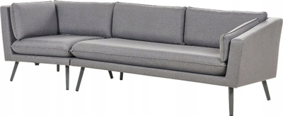 Divan kopshti Beliani Loretello 3 vende, qoshe majtas, gri
