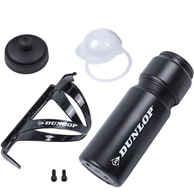 Shishe uji për biçikletë Dunlop, 750 ml, me mbajtëse, e zezë