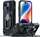 Këllëf telefoni Joyroom Dual Hinge për iPhone 14 Plus, me unazë që rrotullohet, mbrojtje e fortë, i zi