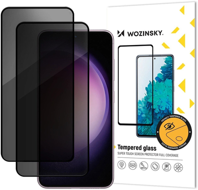 Заштитно privacy стакло Wozinsky за Samsung Galaxy S25 FE, сет 2 парчиња, црно