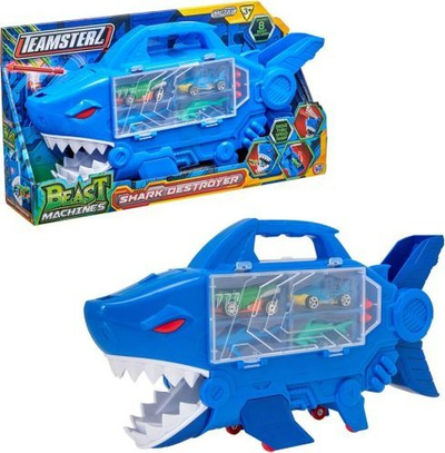 Set loje Teamsterz Beast Machines Shark Destroyer, pistë me makina, me kuti ruajtëse, shumëngjyrësh