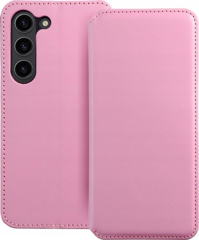 Këllëf portofol Futera Dual Pocket për Samsung Galaxy S24 Ultra, lëkurë ekologjike, me magnet, rozë
