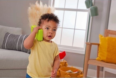 Lodër telefon i zgjuar Fisher Price 2 në 1 Learn and Laugh, interaktive, me drita dhe zëra, shumëngjyrëshe