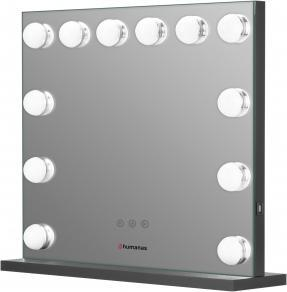 Pasqyrë kozmetike Humanas HS-HM02, ndriçim LED, portë USB, e zezë