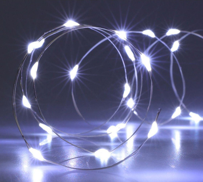 Dekor për Krishtlindje me drita LED, 40 LED, 195cm, me bateri, dritë e bardhë e ftohtë
