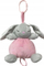 Lodër muzike Tulilo Bunny, pelush 18 cm, për foshnje, gri rozë