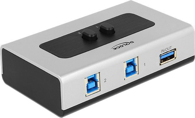 Ndarës USB DeLOCK 87667, USB 3.0, 2 kompjuterë, i zi