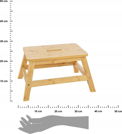 Stol shkalle bambu 1 hap, 38.5 x 26 x 25 cm, bambu natyrale