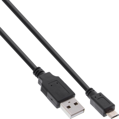 Kabllo USB InLine 31718Q, USB A në micro USB B, 1.8 m, e zezë