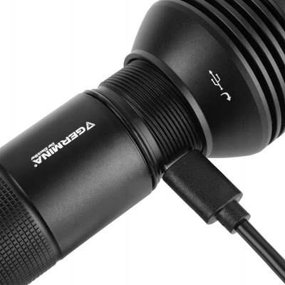 Dritë dore LED Germina ARA 1.0, 1000 lm, bateri rikarikueshme 18650, e zezë