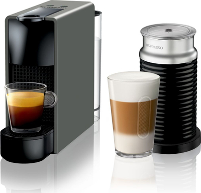 Aparat për kafe Capsule Nespresso C30 Essenza Mini BUNDLE, i hirtë