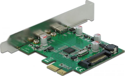 Kartë kontrolli Delock 90493 PCIe 2.0 x1, 2x USB C 3.2 Gen 1, 5 Gbps, e zezë