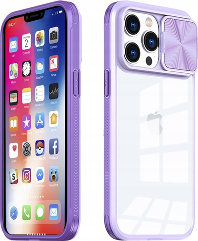 Kuti mbrojtëse Maximus Camslider për iPhone 11 Pro 5.8", me kapak kamere, transparente, vjollcë