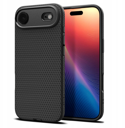 Kapak telefoni Spigen Liquid Air për iPhone 17 Pro, mat, i zi