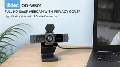 Webkamera Odec OD-WB01 Stream Series, Full HD, me dy mikrofonë, e zezë
