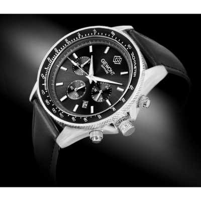 Ora burrash Giewont GW3520 A4, kronograf, xham safir, e zezë