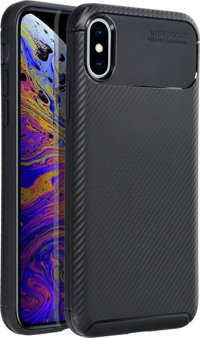 Këllëf karboni për telefon iPhone Xs, TPU, ultra i hollë, i zi