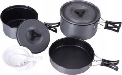 Set enësh kampingu Fire-Maple FMC-201, alumini i lehtë, veshje jo-ngjitëse, gri