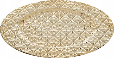 Декоративна чинија Fééric Lights & Christmas Plate Pres Geo, 33cm, пластика, златна