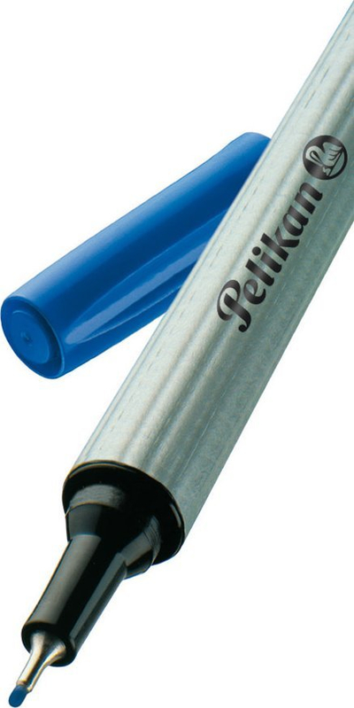 Set stilolapsash fineliner Herlitz Pelikan Fineliner 96, me majë të hollë, 10 copë, blu