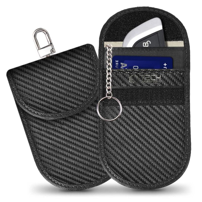 Çantë Faraday Tech-Protect KLR100, bllokon RFID, për çelësa keyless, karbon e zezë