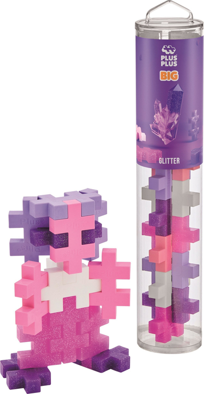 Конструкторска играчка Plus Plus Tube Big Glitter, 15 делови, повеќебојна