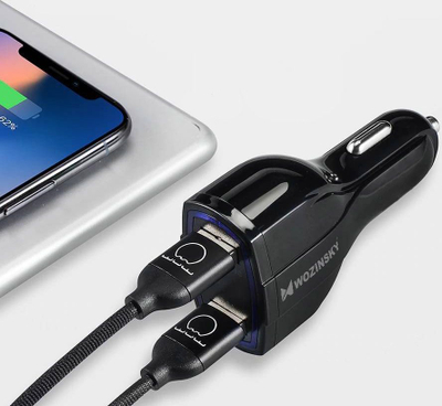 Karikues makine Wozinsky WCC-01, 2x USB edhe USB Type-C, karikim i shpejtë, i zi