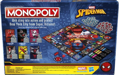 Lojë tavoline Hasbro Monopoly Marvel Spider Man, 2 6 lojtarë, mbi 8 vjeç, shumëngjyrëshe