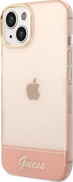 Guaskë telefoni Guess GUHCP14MHGCOP për iPhone 14 Plus, hardcase, transparente, rozë