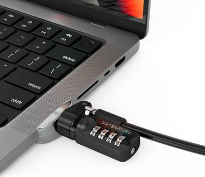 Сигурносен адаптер Compulocks Ledge Lock за MacBook Pro 14" M1 M2 M3, сребрен