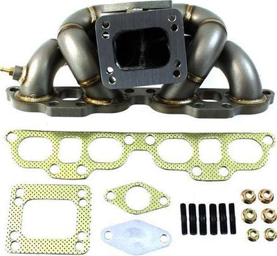 Manifold shkarkimi TurboWorks Nissan SR20DET Top Mount Extreme, fllanxhë T3, dalje wastegate 38 mm, inoks gri