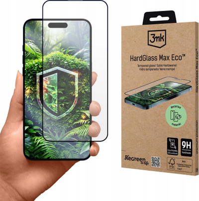 Mbrojtëse ekrani 3MK HardGlass Max Eco GRS për iPhone 14 Pro, xham i temperum transparent