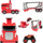 Set lodër Monster Jam Official 2-in-1 Launch N Go Hauler, kamion transporti me rampë hedhje, për makina 1:64, i kuq