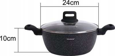 Tenxhere Klausberg KB-7671, 24cm, 3.8L, me kapak, me veshje mermeri
