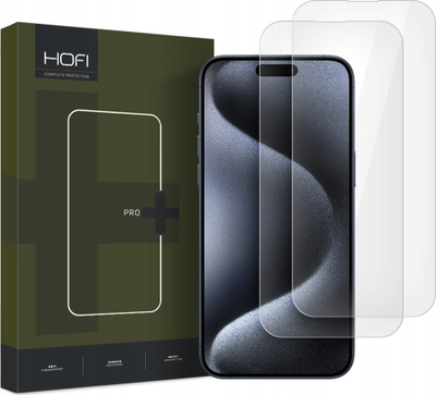 Xham mbrojtës Hofi Glass Pro+ për Apple iPhone 16 Plus, 0.3mm, set me 2 copa, transparent