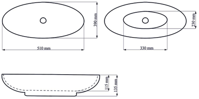Мијалник над плот Carola Oval, класичен, керамика, бел