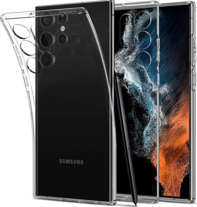 Kapak mbrojtës Spigen Liquid Crystal Handy për Samsung Galaxy S22 Ultra 5G, TPU, transparent