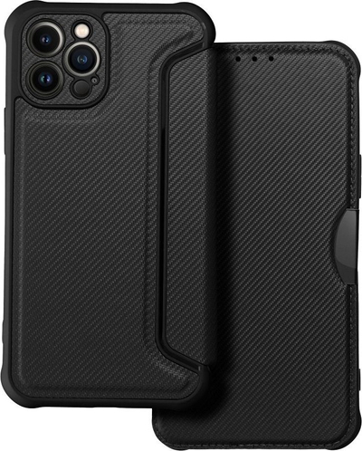 Mbulesë telefoni Razor Flip Case për iPhone 12 Pro 6.1", me kapak për karta, e zezë