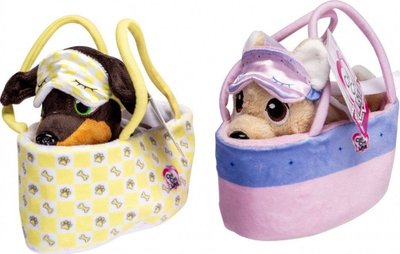 Lodër pelushi Simba ChiChi Love Sleeping Buddy, qenush 15cm, shportë pelushi